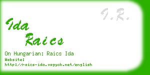 ida raics business card